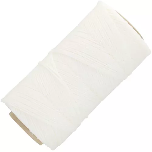 Bobine de fil ciré Linhasita pour micro macramé 1.2 mm Blanc métallisé(Luz Negra)