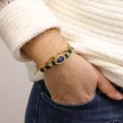 Bobine de fil ciré Linhasita pour micro macramé 1.2 mm Blanc métallisé(Luz Negra)