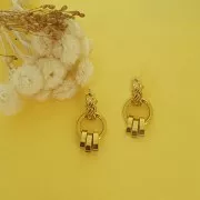 Anneaux ouverts ovales fil demi-jonc 9x6x2.5 mm - Acier inoxydable 304L Doré x4