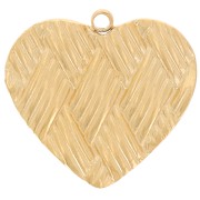 Pendentif coeur effet tressé 15x16 mm - Acier inoxydable 304L Doré x1