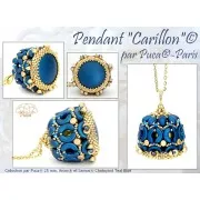 Cabochon rond en verre par Puca® 25 mm - Chatoyant Sky Blue x1