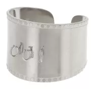 Bague large réglable - 3 anneaux ouverts - T.52 à 58 - Acier inoxydable 316L x1