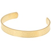 Bracelet jonc ovale martelé - réglable 10x160 mm - Acier inoxydable 316L Doré|raw }}