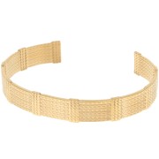 Bracelet jonc ovale - tressé plat -réglable 10x155 mm - Acier inoxydable 316L Doré