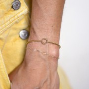 Bracelet jonc cercle - réglable 10x155 mm Acier inox 316L Doré