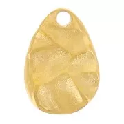 Breloque goutte irrégulière martelée 10.5x7.5 mm - Acier inoxydable 316L Doré x1