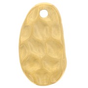 Breloque ovale irrégulière martelée 15x9 mm - Acier inoxydable 316L Doré x1