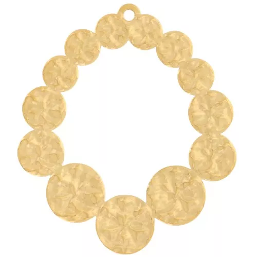Pendentifs goutte martelée 41x36 mm - Acier inoxydable 316L Doré x2