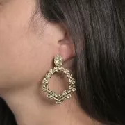 Pendentifs goutte martelée 41x36 mm - Acier inoxydable 316L Doré x2