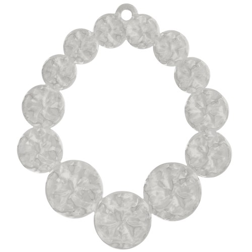 Pendentifs goutte martelé 41x36 mm - Acier inoxydable 316L x2