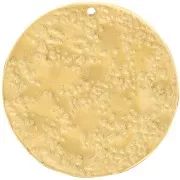 Pendentif rond martelé 25.5 mm - Acier inoxydable 316L Doré x1
