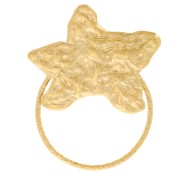 Pendentif étoile de mer martelé et cercle diamanté 29x23 mm - Acier inox 304L Doré|raw }}