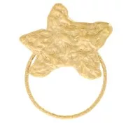 Pendentif étoile de mer martelé et cercle diamanté 29x23 mm - Acier inox 304L Doré