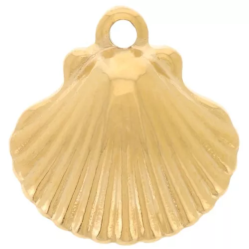 Breloque coquillage 16x15 mm - Acier inoxydable 304 Doré x1