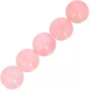 Perles en résine transparente 6 mm - Rose marbré x20