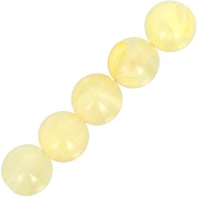 Perles en résine transparente 6 mm - Jaune clair marbré x20