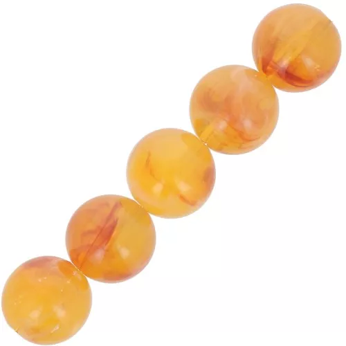 Perles en résine translucide 6 mm - Abricot marbré x20