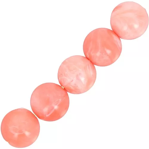 Perles en résine opaque 6 mm - Corail marbré x20