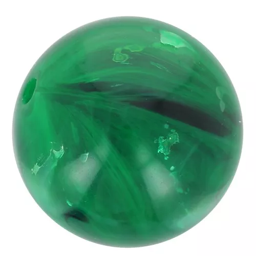 Perles en résine transparente 8 mm - Vert foncé marbré x10