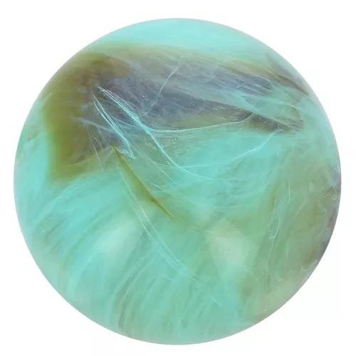 Perles en résine opaque 8 mm - Turquoise marbré x10