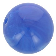 Perles en résine opaque 8 mm - Bleu royal marbré x10
