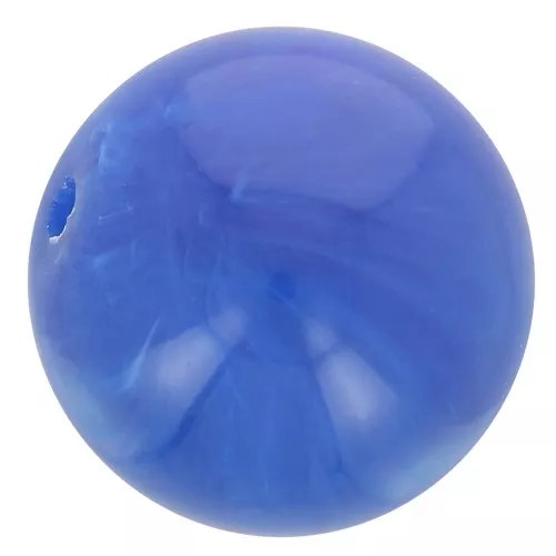Perles en résine opaque 8 mm - Bleu royal marbré x10