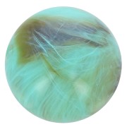 Perle en résine opaque 10 mm - Turquoise marbré x8