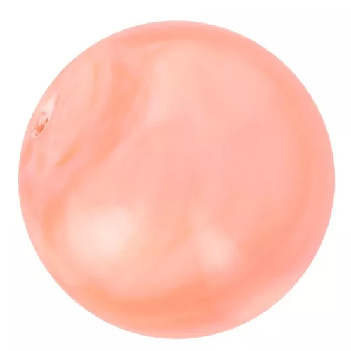 Perle en résine opaque 10 mm - Corail marbré x8