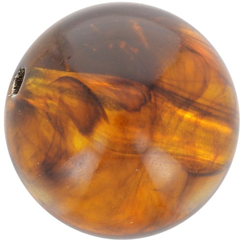 Perle en résine translucide 12 mm - Ambre marbré x6