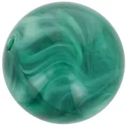 Perle en résine transparente 12 mm - Vert bouteille marbré x6