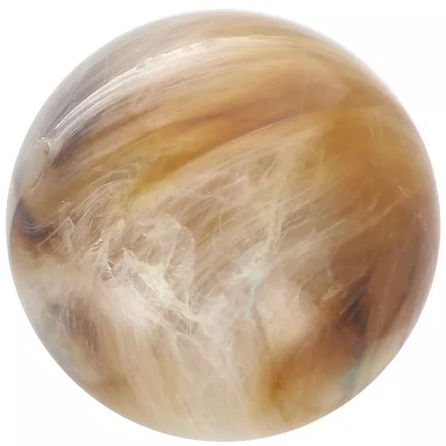 Perle en résine opaque 12 mm - Beige - Marron marbré x6