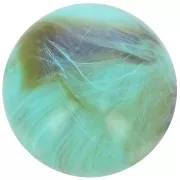 Perle en résine opaque 12 mm - Turquoise marbré x6