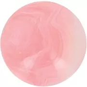 Cabochon rond 14 mm en résine transparente - Rose marbré x1