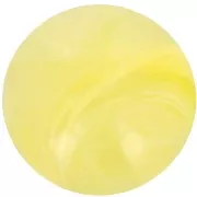 Cabochon rond 14 mm en résine transparente - Jaune clair marbré x1