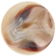 Cabochon rond en résine opaque 14 mm - Beige - Marron marbré x1