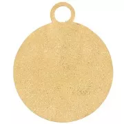 Breloque ronde martelée diamantée 16 mm - Acier inoxydable 316L Doré x1