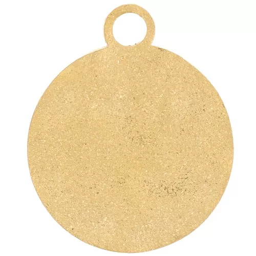 Breloque ronde martelée diamantée 16 mm - Acier inoxydable 316L Doré x1