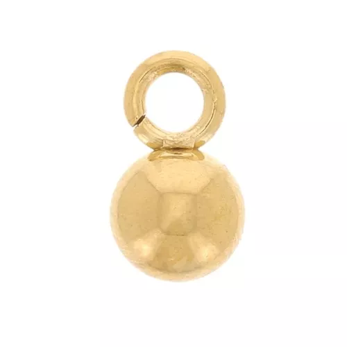 Mini breloques boule 4 mm - Acier inoxydable 304L Doré x10