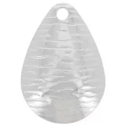 Breloque goutte striée 16x11 mm - Acier inoxydable 304L x1