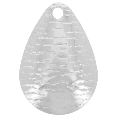Breloque goutte striée 16x11 mm - Acier inoxydable 304L x1