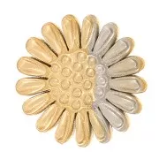 Élément fleur à coller 7 mm - motif Marguerite - Acier inoxydable 304L Doré x1