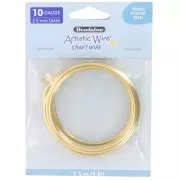 Fil de laiton Artistic Wire 2.5 mm - brut traité Anti-ternissement x1.5m