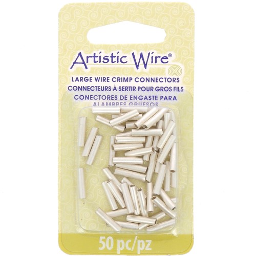 Tubes connecteurs à sertir pour fils 14 gauge Argenté anti-ternissement x50