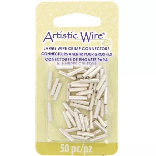 Tubes connecteurs à sertir pour fils 14 gauge Argenté anti-ternissement x50