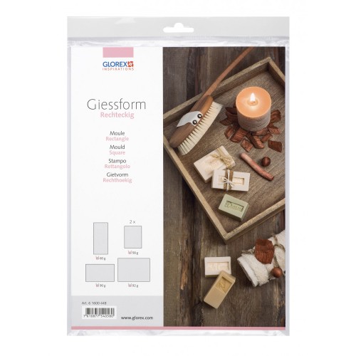 Set de 5 moules pour fabrication de savon - Rectangle - Transparent x1