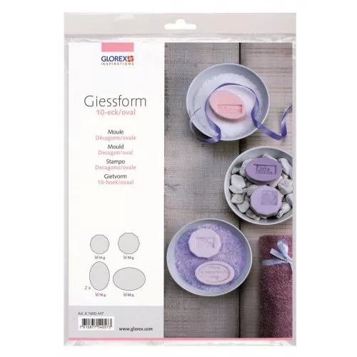 Set de 5 moules pour fabrication de savon - Décagone et ovale - Transparent x1