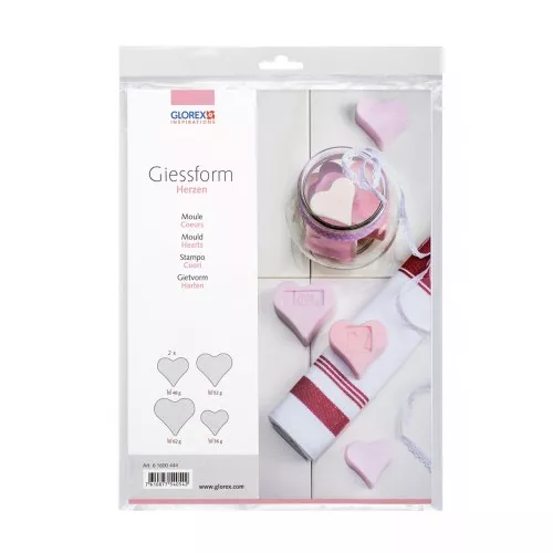 Set de 5 moules pour fabrication de savon - Coeurs - Transparent x1