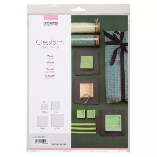 Set de 5 moules pour fabrication de savon - Carré - Transparent x1
