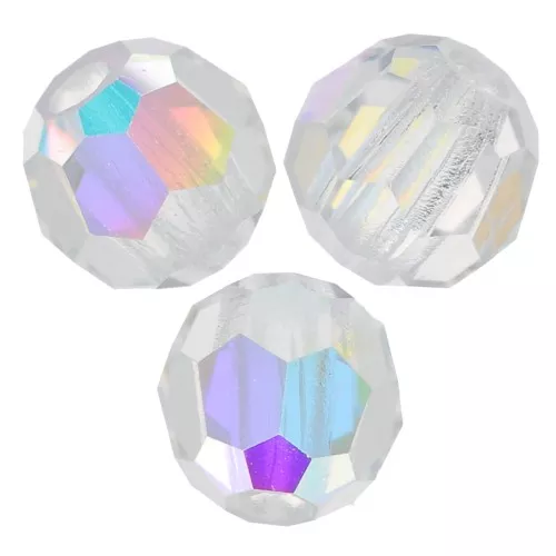Perles rondes facettées Preciosa - Round Bead 3 mm - Crystal AB x20