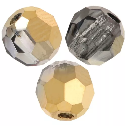 Perles rondes facettées Preciosa - Round Bead 3 mm - Crystal Aurum Half x20